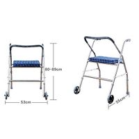 SSLW Folding Walker Walking Frame 2 Wheel Roller Walker Adjustable Height Roller Elderly Disabled Transfer Assistance