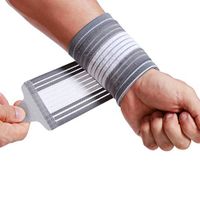 Neotech Care Wrist Band (1 Pair) - Adjustable Compression Strap - Elastic & Breathable Fabric - Support Sleeve for Tennis, Sports, Exercise - Men, Women, Right or Left - Grey Color (Size S)