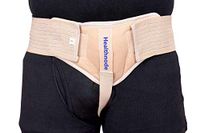 Healthnode(TM) Inguinal Hernia Belt for Men Post Surgery Pain Relief/Groin Truss Brace Hernia Pain Relief 1 Compression Pressure Foam Pad Comfortable&Adjustable Foam Pad (Small, Beige-Left)