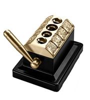 Cigar Cutter Stainless Steel Luxury Table Cigar Cutter V Shape Table Top Cigar Guillotine Animals Pattern Top Thanksgiving Day Idea to Husband Father (Color : Black Gold)