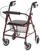 Walkabout Hemi Four-Wheel Rollator: ROLLATOR, ALUM, HEMI, Burgundy by Lumex