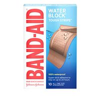 Band-Aid Brand Water Block Tough Strips Adhesive Bandages for First Aid Wound Care, Durable Waterproof Protection for Minor Cuts and Scrapes, Extra Large, 10 ct
