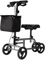 Knee Walking Aids 4 Wheels Foldable, Upright Posture Rolling Walker, Drive Medical Rolling Walker Height Adjustable Used Indoor and Outdoor,Gray