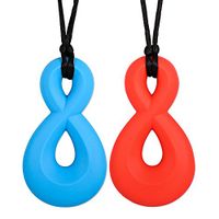 Chewelry for Boys & Girls - Sensory Chew Necklace - Chewlery for Autism ADHD Oral Motor Chewing Biting Teething Needs - Infinity Twist 2-Pack by Solace