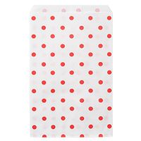 200 pcs Red Polka Dot Paper Merchandise Gift Bags Shopping Sales Tote Bags 6"x9" - Caddy Bay Collection