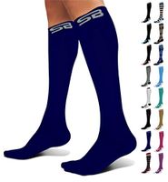 SB SOX Compression Socks (20-30mmHg) for Men & Women - Best Stockings for Running, Medical, Athletic, Edema, Diabetic, Varicose Veins, Travel, Pregnancy, Shin Splints (Solid - Navy, Medium)