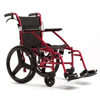 Xue Yang Shop Aluminum Alloy Foldable Wheelchair with Handbrakes, Lightweight Transport Wheelchair,Pedal Detachable Carrying Capacity 100KG