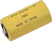 NiCd Extended Capacity Rechargeable Sub C Cell w/Solder Tabs SC-2100WT