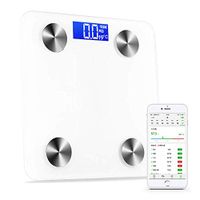 Bluetooth Body Fat Scale Smart Scale Digital Bathroom Wireless Weight Scale, G-shaped sensor, Body Composition Analyzer With Smartphone Lcd Display, 180kg, 28 28cm,White