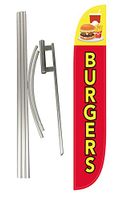 LookOurWay Burgers Feather Flag Complete Set with Pole & Ground Spike