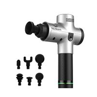 Massage Gun - Deep Tissue Massager for Sore Muscle and Stiffness - Portable Electric Body Massager Sports Drill - Super Quiet Brushless Motor - Rechargeable 3 Speeds Vibration - 6 Massage Heads