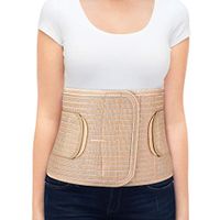 ORTONYX Breathable 9.5" Abdominal Binder/Postpartum Postoperative Wrap/Abdomen Hernia Support Belt for Men and Women - L/XL (32"-43") Beige