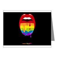 Note Card Gay Pride Rainbow Flag Tongue