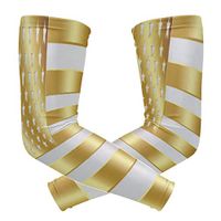 ZZKKO Golden American Flag Cooling Arm Sleeves Cover Uv Sun Protection for Men Women Running Golf Cycling Arm Warmer Sleeves 1 Pair