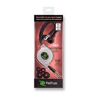 ReTrak ETAUDIOEW Retractable Stereo Earbuds, Silver and black