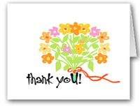 Flower Bouquet Thank You Note Card - Box Set of 10