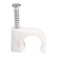 QualGear 8mm Cable Clips, White, 100 Pack, CC8-W-100-P
