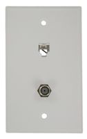 Leviton 40259-W Standard Telephone Wall Jack, 6P4C X F, Screw Terminal, White