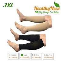 HealthyNees Shin 15-20 mmHg Med Compression Fatigue Support Extra Wide Calf Plus Tall Leg Big Calves Sleeve (Combo, 3XL)