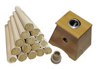 Golden Moxa 1 One Holder Bamboo Moxa Box Set with 15pcs Moxa Rolls (10:1 Ratio)