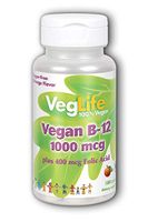 Vegan B-12 1000 mcg VegLife 100 Lozenge