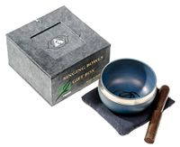 Tibetan Chakra Singing Bowl - Singing Bowl Set - Meditation Bowl in Cobalt by Yogavni™