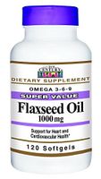 21st Century Flaxseed Oil 1000mg Softgels 120 Count (4 Pack)