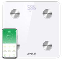 RENPHO Body Fat Scale Smart Digital Bluetooth Bathroom Weight BMI Scale Body Composition Monitor Analyzer with Smartphone App 396 lbs White
