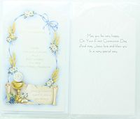 RA001 Childrens First Communion Greeting Card. Includes envelope.