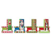 Bundle of 4 Glitter and Foil Finish Christmas Gift Card Holder Box for Small Gifts or Gift Cards