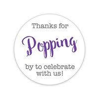 36ct, Thanks for Popping by Stickers, Thanks for Celebrating with Us Stickers (#381-C-PL)