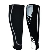 Colorido 1 Pc Unisex Sport Elastic Compression Anti-slip Calf Leg Brace Support Sleeve size XL (Black + Grey)