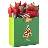 Hallmark Signature 10" Large Christmas Gift Bag with Tissue Paper (Gemstone Christmas Tree)