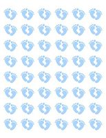 tkcutecandies123 48 Baby Blue FEET Footprints Envelope Seals Labels Stickers 1.2" Round