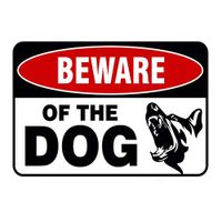 Euone  Metal Sign, Beware of The Dog Logo Iron Sign, There are Dogs Metal Warning Sign