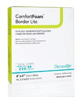 ComfortFoam - Border Lite - Thin Silicone Foam Dressing ComfortFoam - Border Lite 4 X 4 Inch Square Sterile - 10/Box - McK