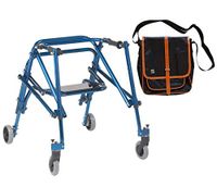 Drive Nimbo 2G Lightweight Posterior Walker with Seat, Medium, Knight Blue & Free Black Medical Utility Bag with Trim! - #KA3200S-2GKB
