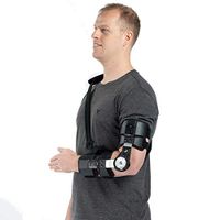 Hinged ROM Elbow Brace, Adjustable Post Op Elbow Brace with Strap for Support Post Op Injury Recovery Left Arm.
