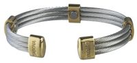 Sabona 36365 Trio Cable Stainless/Gold Magnetic Bracelet, Small/Medium