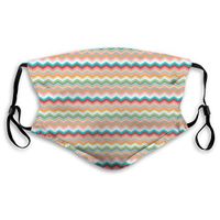 Fashion Comfortable Windproof mask,Abstract Modernistic Digital Illustrated Zigzags in Sweet Tones Summer Love Themed,Printed Facial Decorations for Unisex M