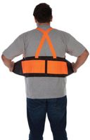 Liberty DuraWear Plain Back Support Belt with Hi-Vis Fluorescent Orange Attached Suspenders, X-Large, Black
