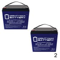 Mighty Max Battery 12V 55AH Gel Battery for Pride Jazzy Wheelchair 1133-2 Pack Brand Product