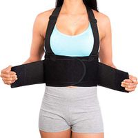 Lower Back Brace with Suspenders | Lumbar Support | Wrap for Posture Recovery, Workout, Herniated Disc Pain Relief | Waist Trimmer Work Ab Belt | Industrial | Adjustable | Women & Men | Black Mesh XL