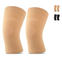 Knee Sleeves, 1 Pair, Lightweight Knee Brace Fit for Men & Women, Knee Compression Sleeves Support for Pain Relief, Joint Pain, Arthritis, Running, Sports, Meniscus Tear, Injury Recovery, Beige L