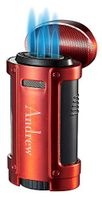 Personalized Visol Rhino Metallic Red Quad Flame Torch Cigar Lighter with Free Laser Engraving ([C] Text)
