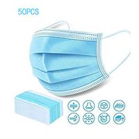 50 PCS Disposable Eye Mask Dust Breathable Earloop Face Mask Comfortable Sanitary Mask 3-ply Face Shield - US Stock