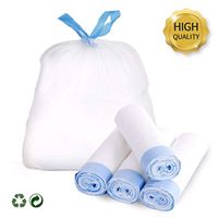 Favored 4 Gallon Trash Bags,Garbage Bags Tall Strong Super-Thickened Drawstring Solid Small Trash Bags,Garbage Bags for Kitchen,Bathroom, Bedroom, Home, Office, Trash Cans 4 Gallon (60 Counts-white)