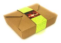 50 pcs - Paper Food Take Out Containers - 25oz - New Design with Waist Seal Band - Eco Friendly Disposable and Recyclable Kraft Paper Box - Sturdy, Leak & Grease Proof Microwavable Boxes