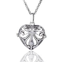 Aroma Diffuser Essential Oil Glass Vial in Locket Aromatherapy Perfume Necklace Vintage Cross in Heart Pendant