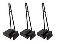 Carlisle 36141503 Duo-Pan Dustpan & Lobby Broom Combo, 3 Foot Overall Height, Black (1, Thrее Рack)